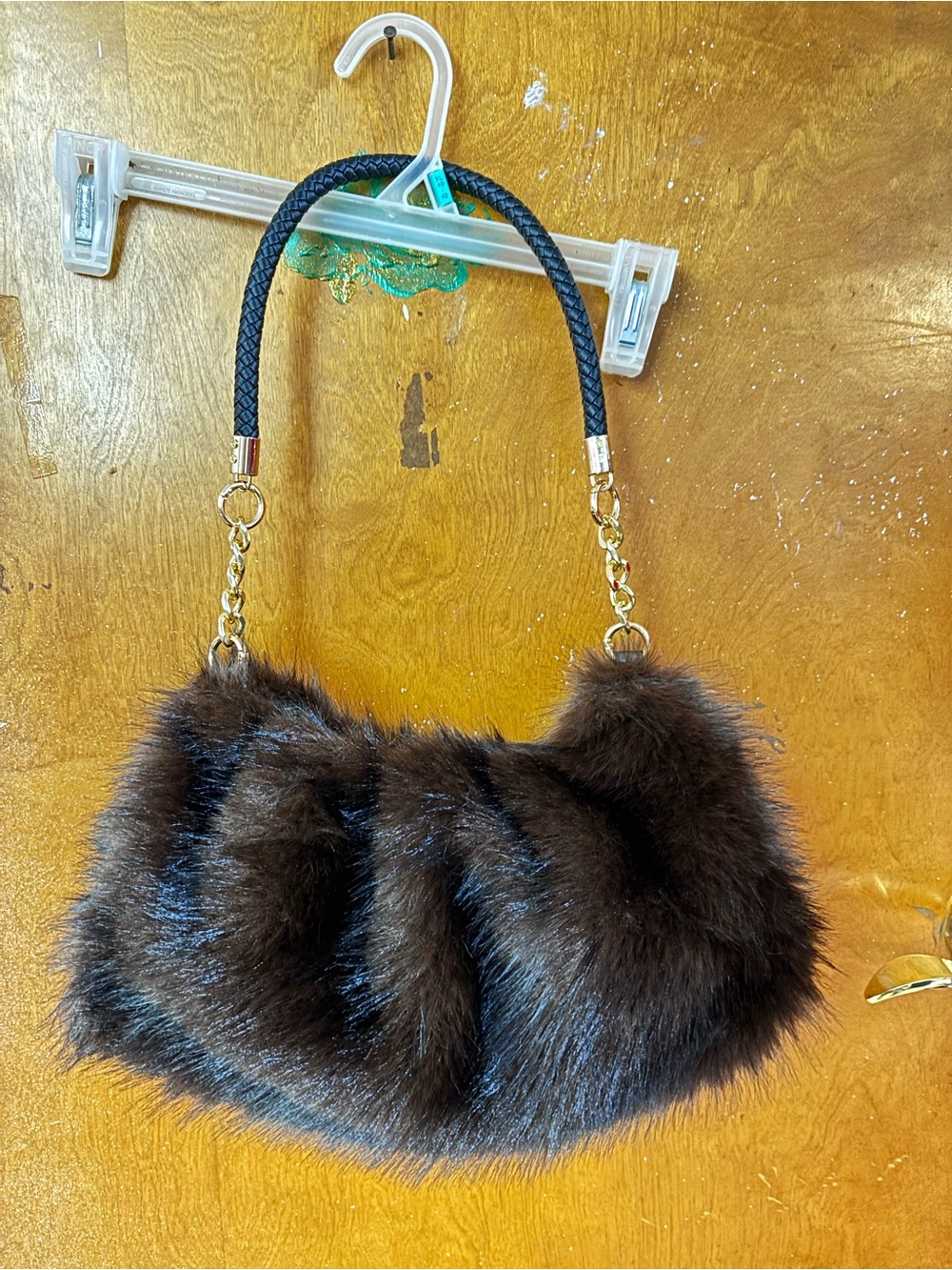 Faux Fur shoulder bag small hobo purse - Picture 2 of 5